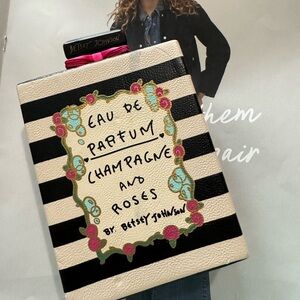 Betsey Johnson Black and White Striped Women's Bag